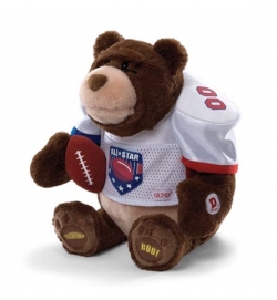 Gund "Gridiron Fanatic" 穿白色球衣的美式足球13吋發聲泰迪熊